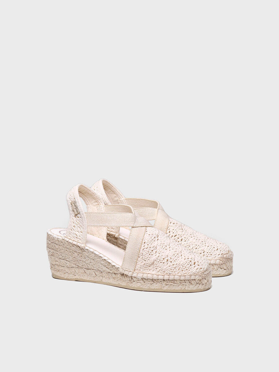 Medium wedge espadrilles with embroidery - TERRA-AD-ECRU