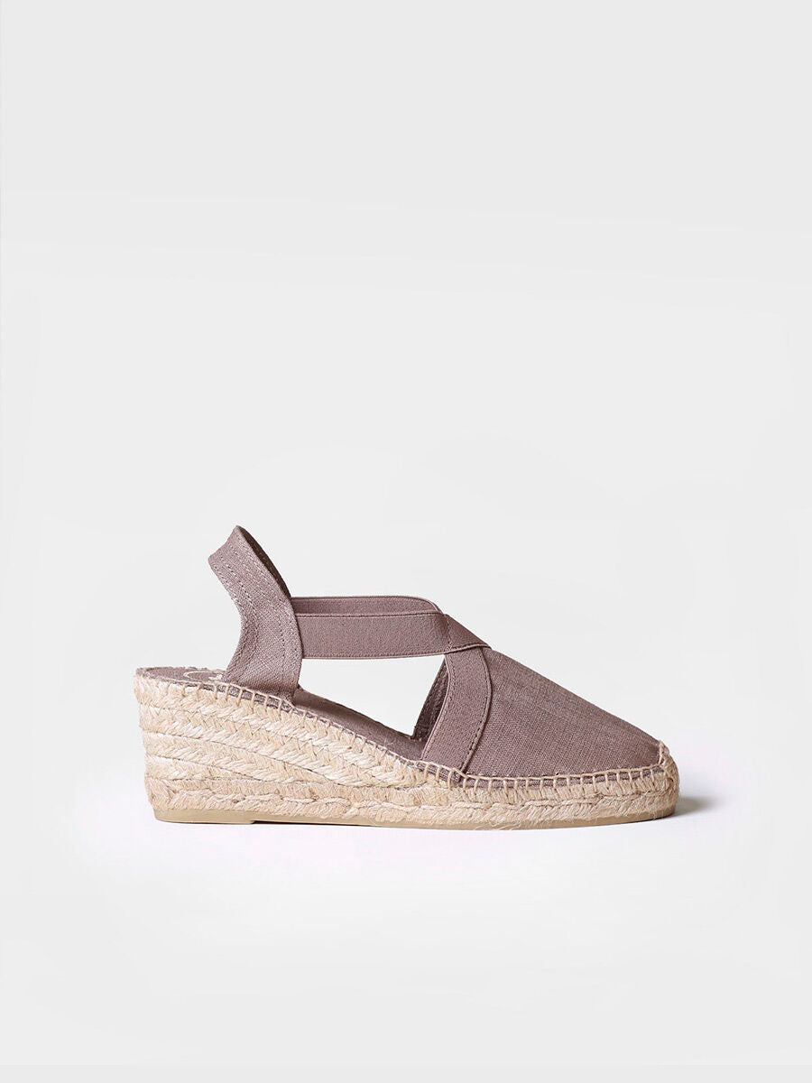 Medium wedge vegan espadrilles - TER-TAUPE