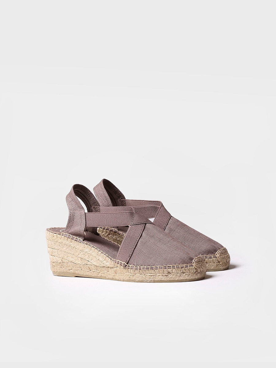 Medium wedge vegan espadrilles - TER-TAUPE