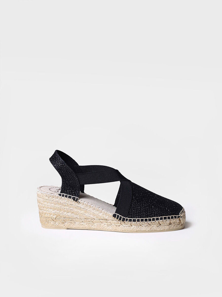 Women's shiny vegan espadrilles - TRITON-BLACK