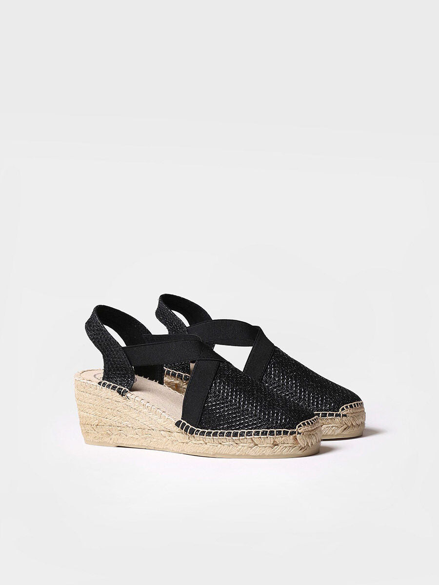 Women's shiny vegan espadrilles - TRITON-BLACK