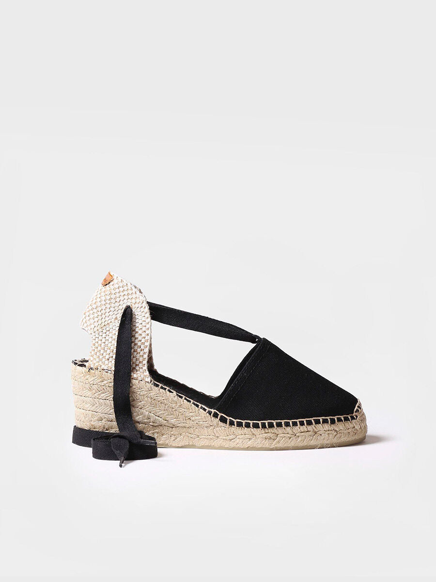 Valencian espadrille with strings for women - VALENCIA-BLACK