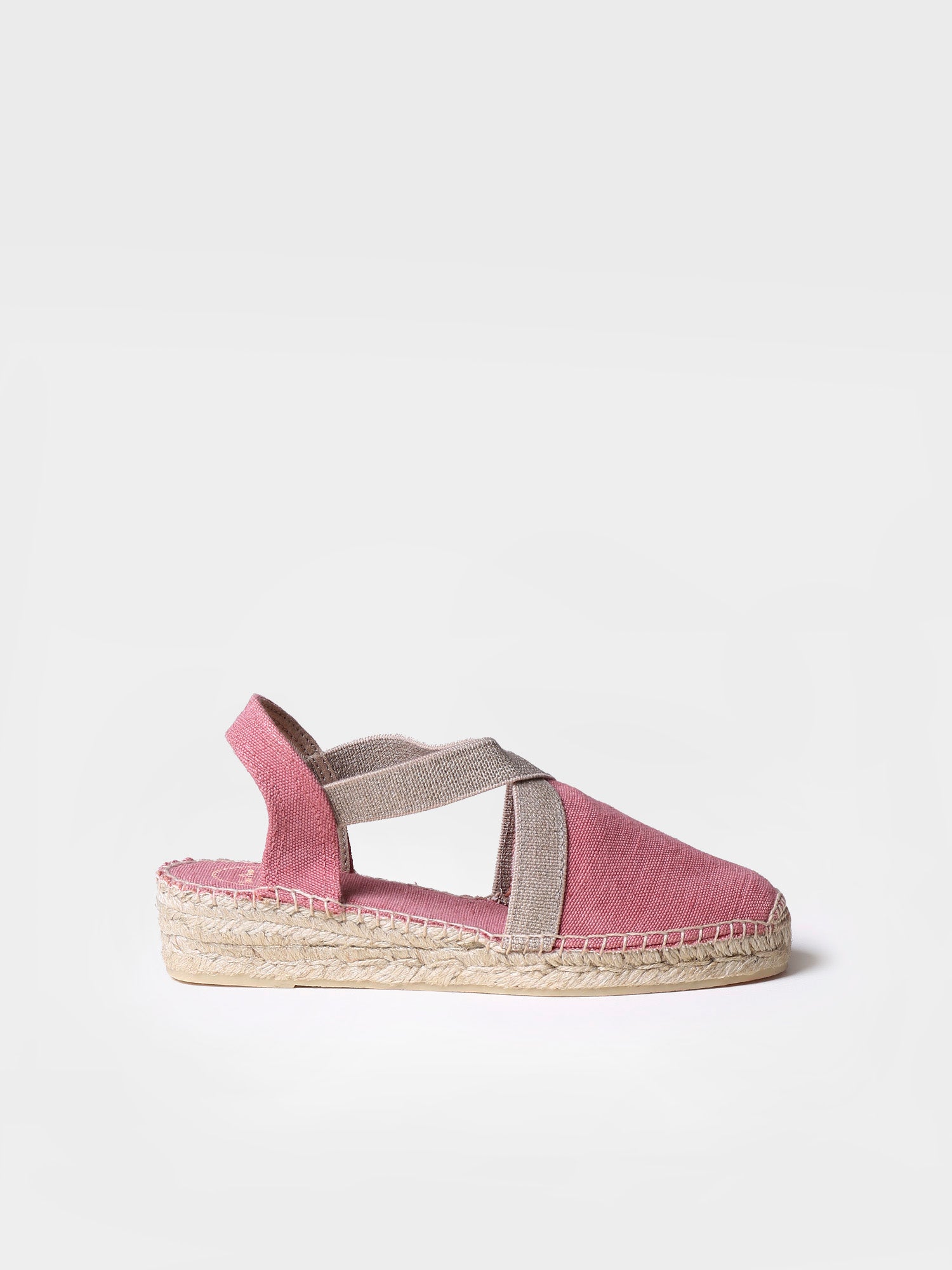 Women's flat vegan espadrilles in cotton fabric - VERDI-V-BLUSH