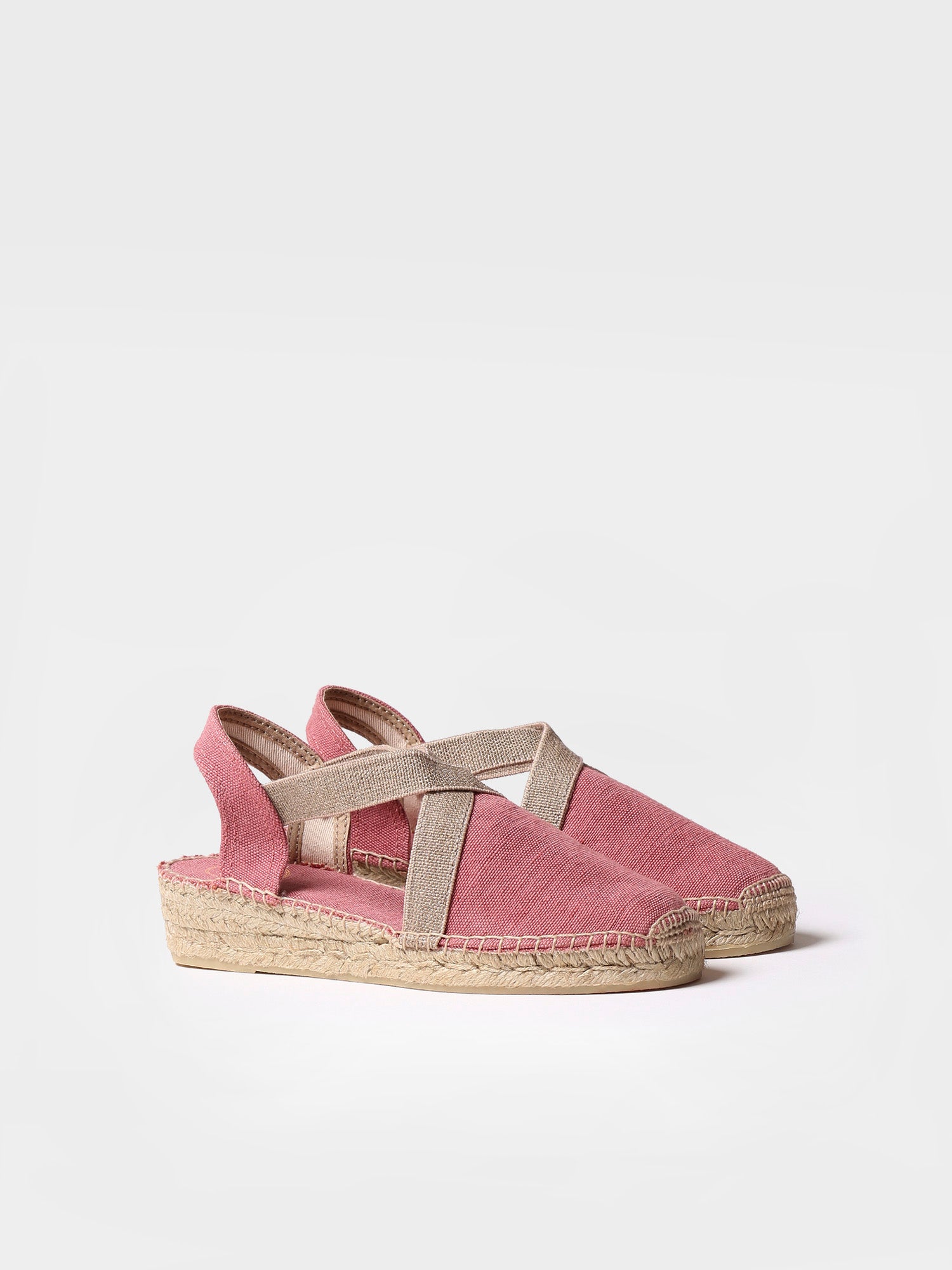 Women's flat vegan espadrilles in cotton fabric - VERDI-V-BLUSH