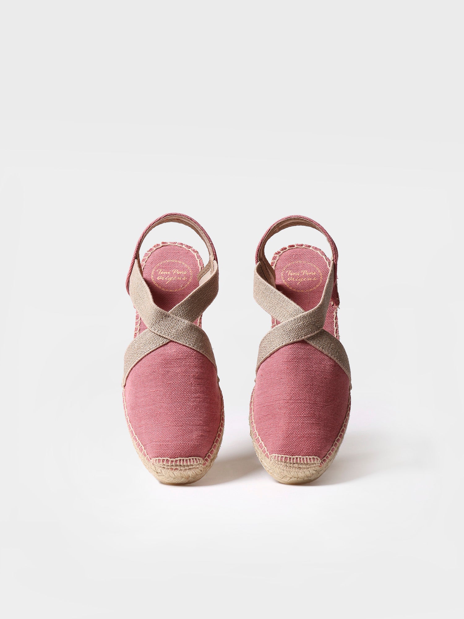 Women's flat vegan espadrilles in cotton fabric - VERDI-V-BLUSH